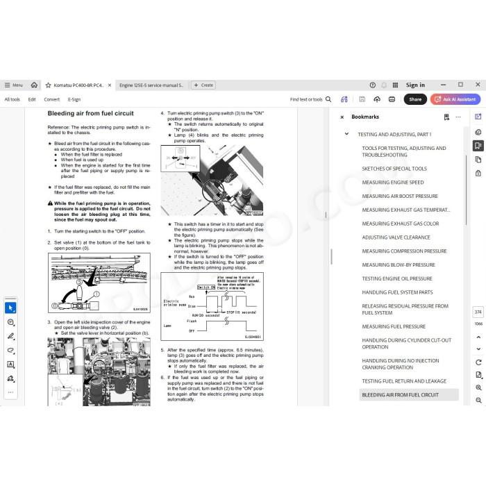 Komatsu Excavator PC400-8R PC400LC-8R PC450-8R PC450LC-8R service & repair manual