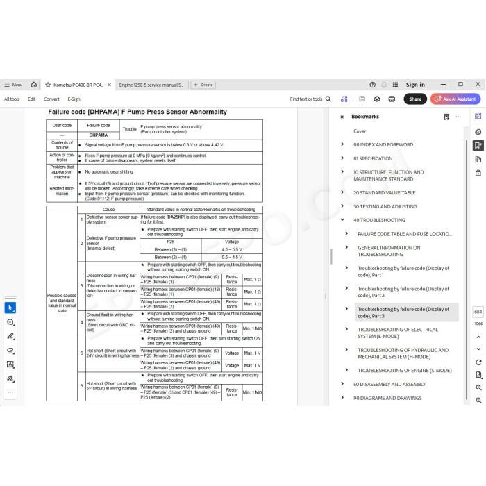 Komatsu Excavator PC400-8R PC400LC-8R PC450-8R PC450LC-8R service & repair manual