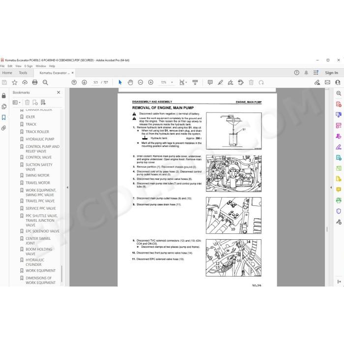 Komatsu Excavator PC400LC-6 PC400HD-6 service & repair manual