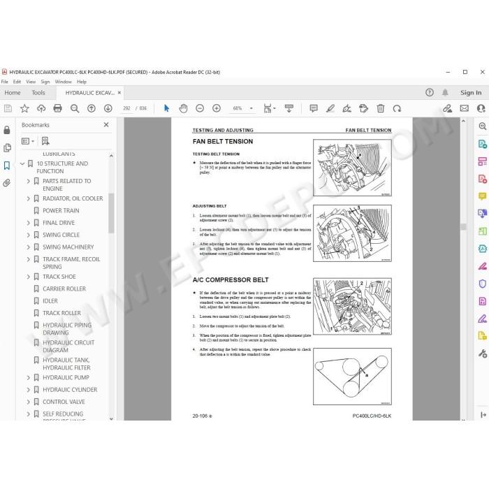 Komatsu Excavator PC400LC-6LK PC400HD-6LK Avance service & repair manual