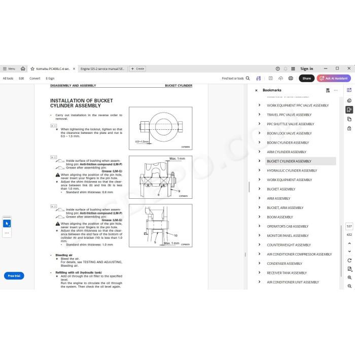 Komatsu Excavator PC400LC-6 Excel service & repair manual