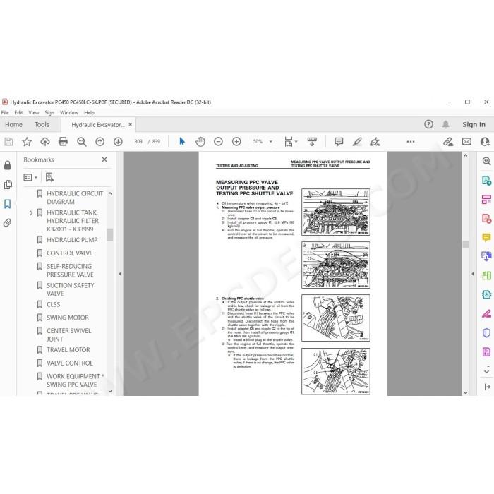 Komatsu Excavator PC450-6K PC450LC-6K service & repair manual