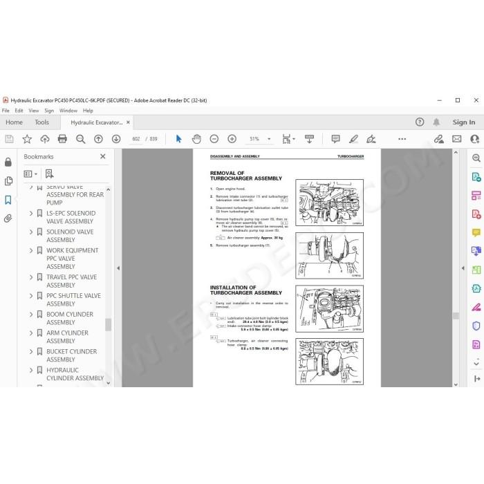 Komatsu Excavator PC450-6K PC450LC-6K service & repair manual