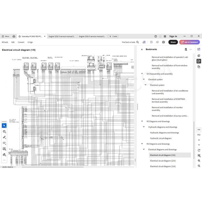 Komatsu Excavator PC450-7E0 PC450LC-7E0 service & repair manual