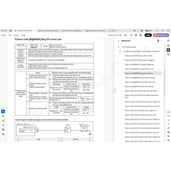 Komatsu Excavator PC450-8 PC450LC-8 PC450LCD-8 PC450LCHD-8 service & repair manual