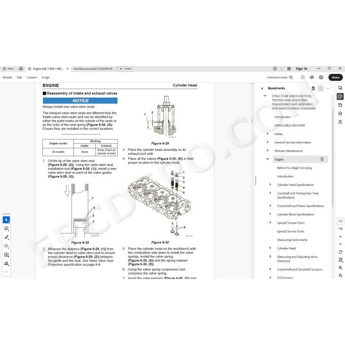 Komatsu Excavator PC45MR-5E0 PC55MR-5E0 service & repair manual