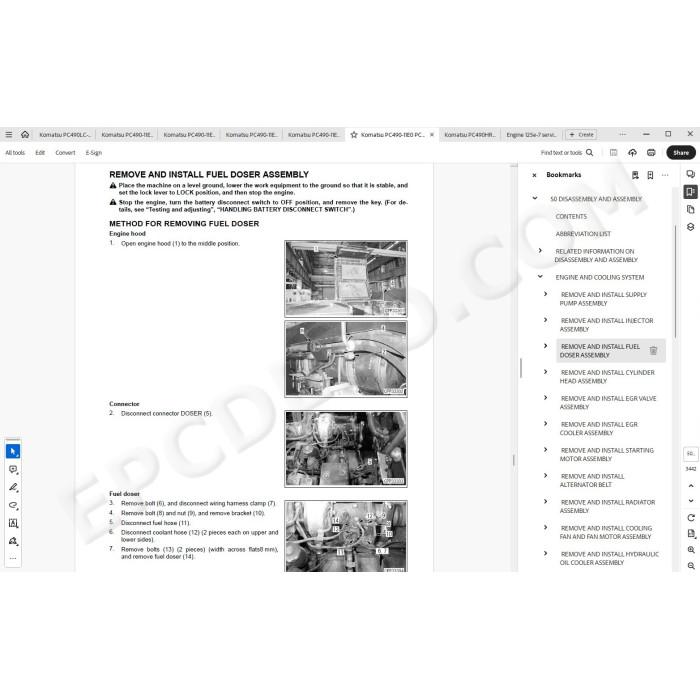 Komatsu Excavator PC490-11E0 PC490LC-11E0 PC490HRD-11E0 service & repair manual
