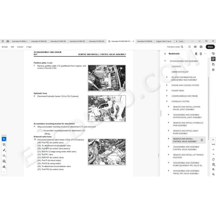 Komatsu Excavator PC490-11E0 PC490LC-11E0 PC490HRD-11E0 service & repair manual