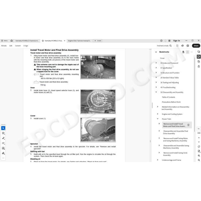 Komatsu Excavator PC490LCi-11 service & repair manual
