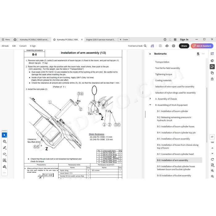 Komatsu Excavator PC500LC-10M0 service & repair manual