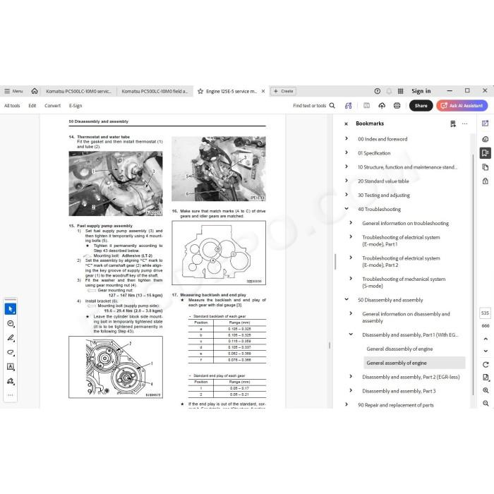 Komatsu Excavator PC500LC-10M0 service & repair manual