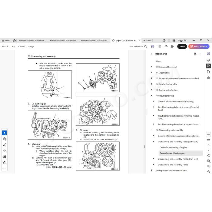 Komatsu Excavator PC500LC-10R service & repair manual