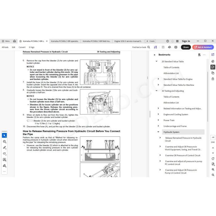 Komatsu Excavator PC500LC-10R service & repair manual