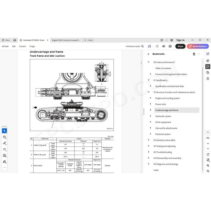 Komatsu Excavator PC500LC-8 service & repair manual