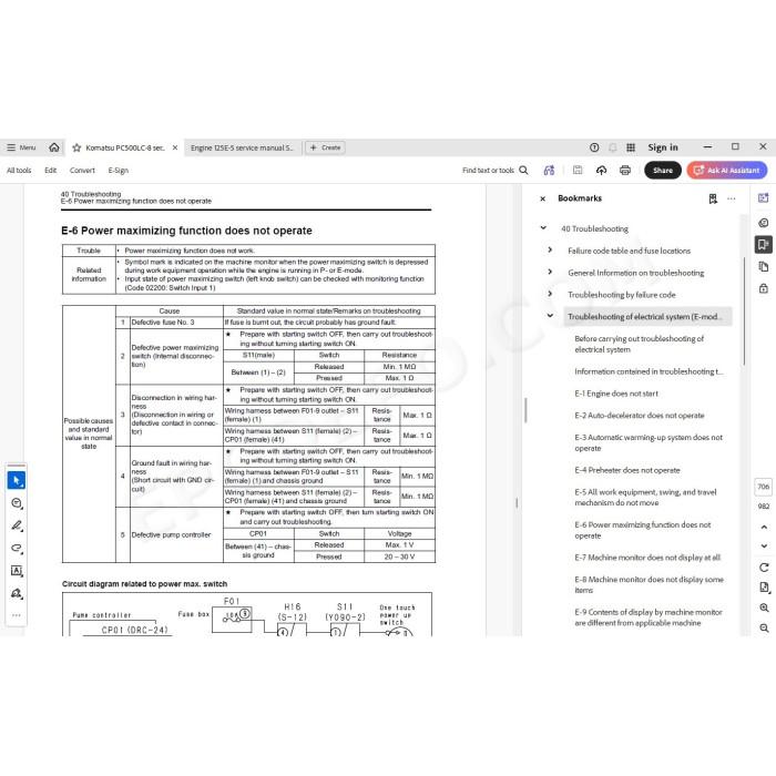 Komatsu Excavator PC500LC-8 service & repair manual