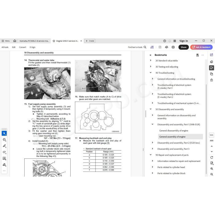 Komatsu Excavator PC500LC-8 service & repair manual