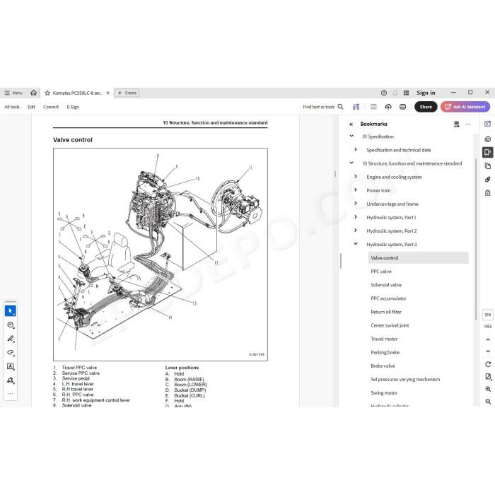 Komatsu Excavator PC550LC-8 service & repair manual