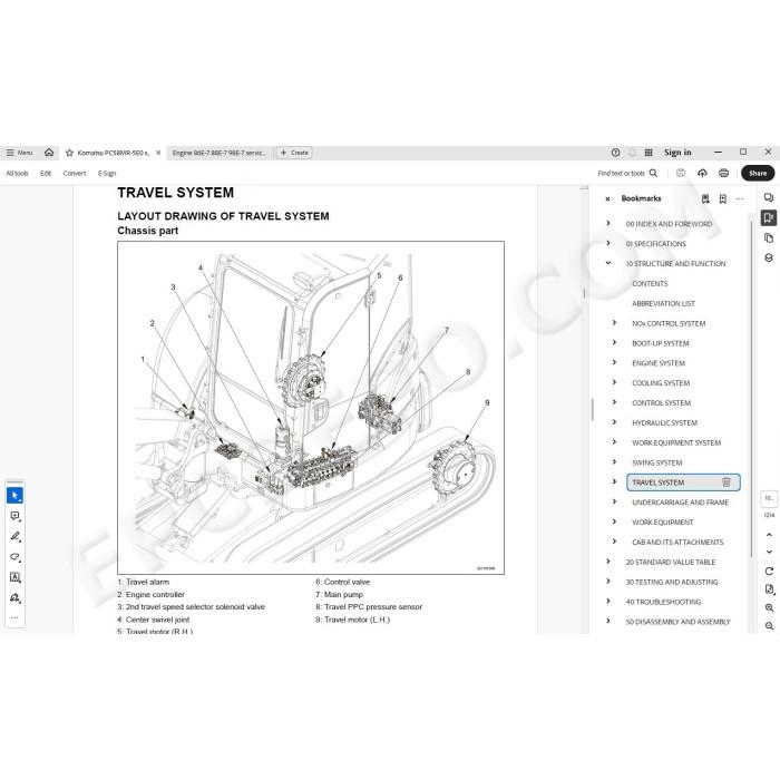 Komatsu Excavator PC58MR-5E0 service & repair manual