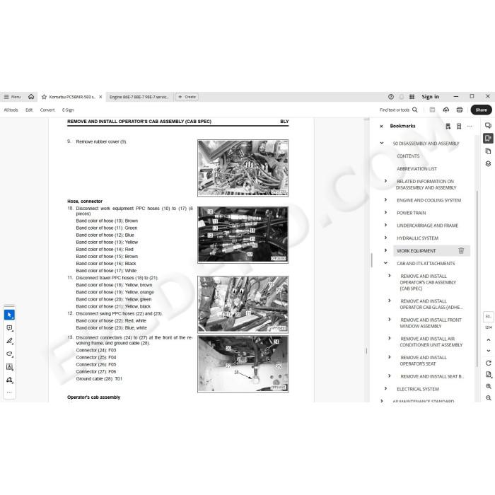 Komatsu Excavator PC58MR-5E0 service & repair manual