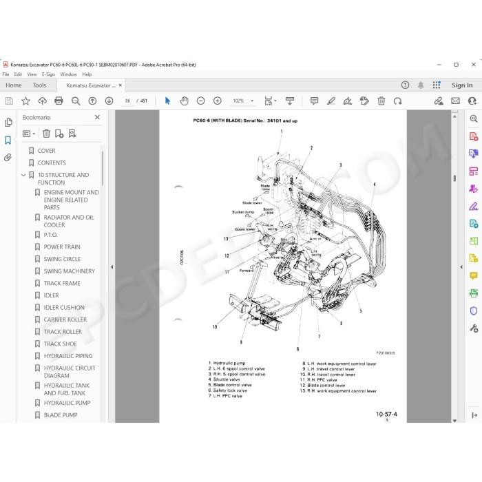 Komatsu Excavator PC60-6 PC60L-6 PC90-1 service manual