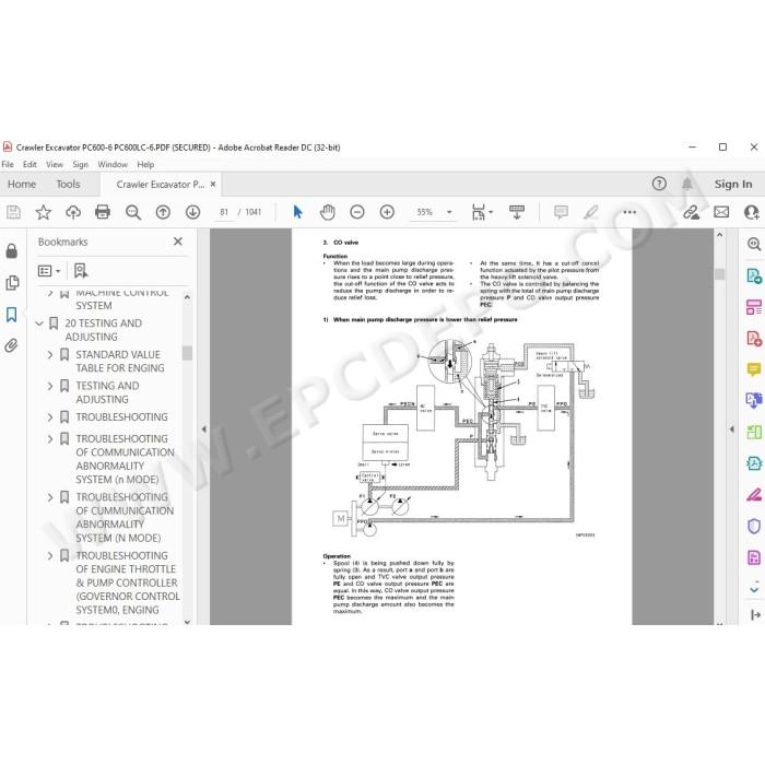 Komatsu Excavator PC600-6 PC600LC-6 service & repair manual