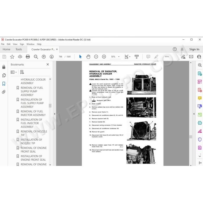 Komatsu Excavator PC600-6 PC600LC-6 service & repair manual