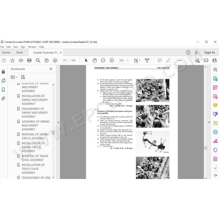 Komatsu Excavator PC600-6 PC600LC-6 service & repair manual