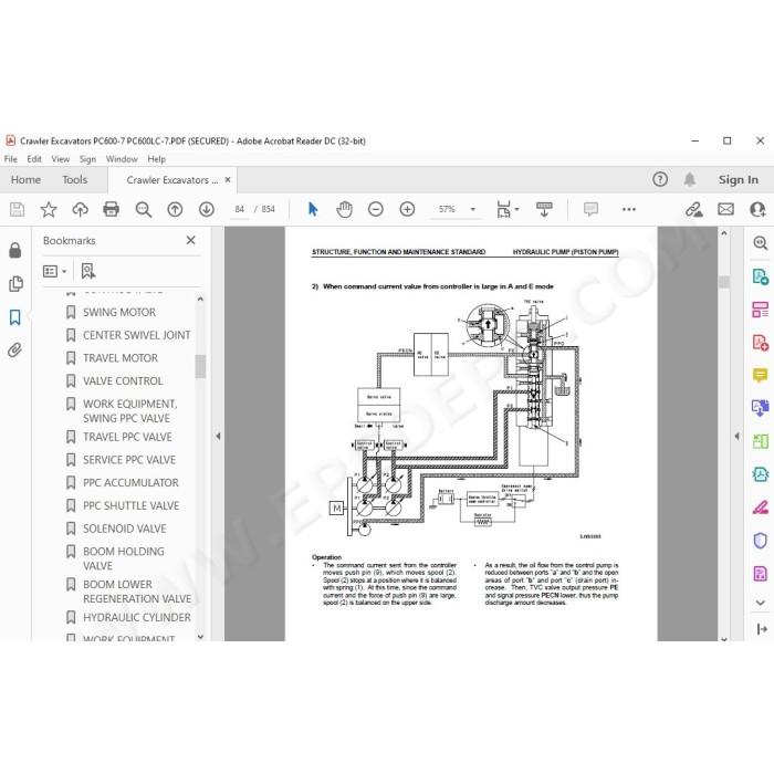 Komatsu Excavator PC600-7 PC600LC-7 service & repair manual