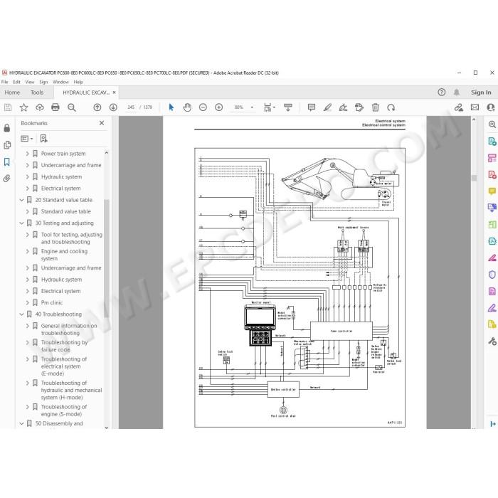 Komatsu Excavator PC600-8E0 PC600LC-8E0 PC650-8E0 PC650LC-8E0 PC700LC-8E0 service & repair manual