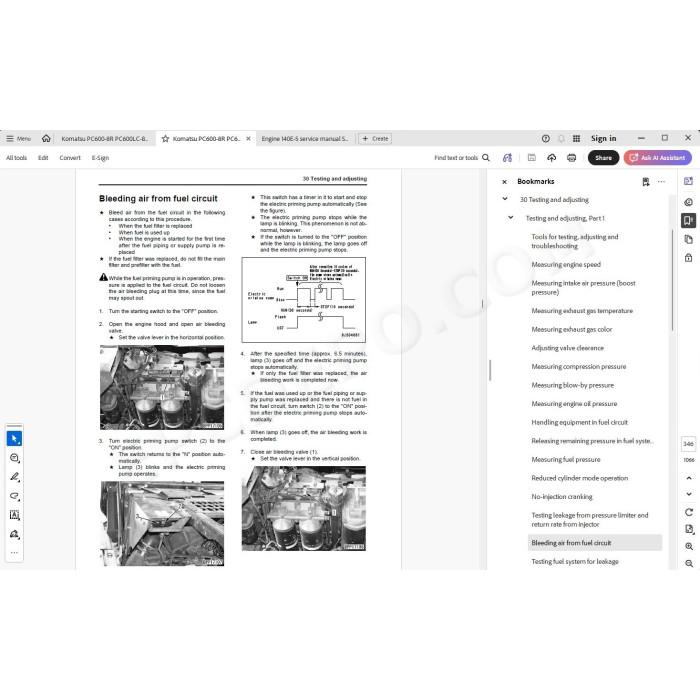 Komatsu Excavator PC600-8R PC600LC-8R service & repair manual
