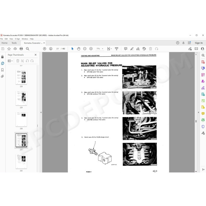 Komatsu Excavator PC650-1 service manual