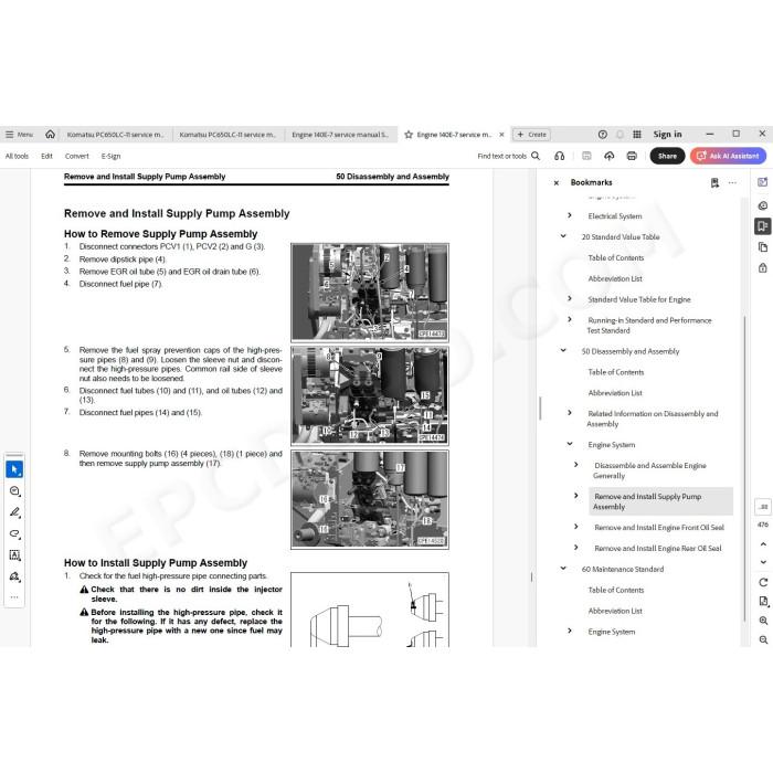 Komatsu Excavator PC650LC-11 workshop service manual