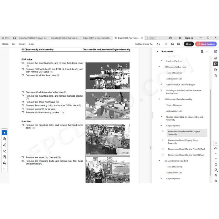 Komatsu Excavator PC650LC-11 workshop service manual