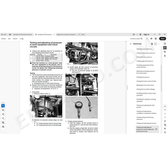 Komatsu Mini Excavator PC70-8 service & repair manual