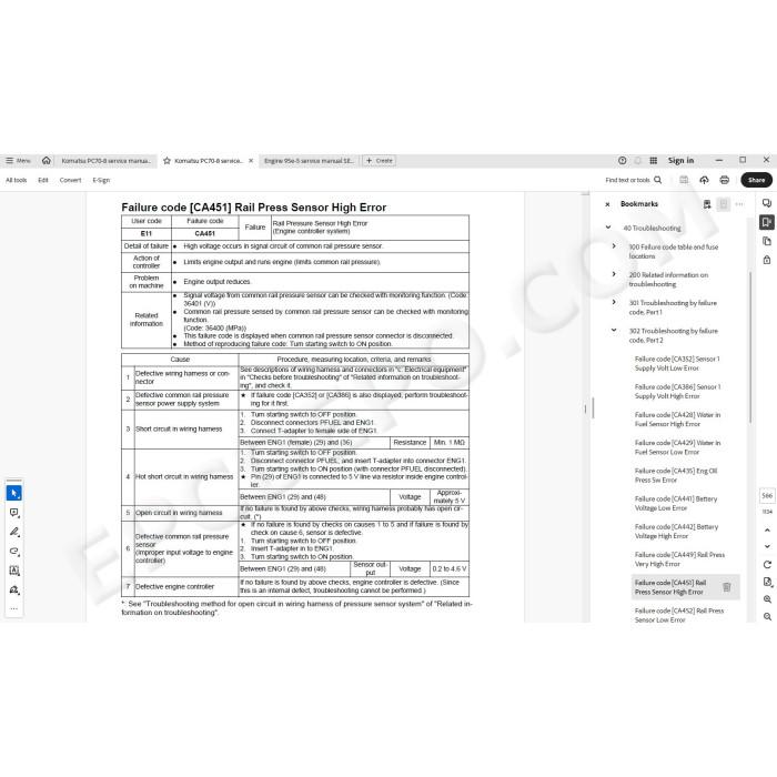 Komatsu Mini Excavator PC70-8 service & repair manual