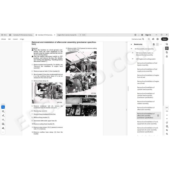 Komatsu Mini Excavator PC70-8 service & repair manual