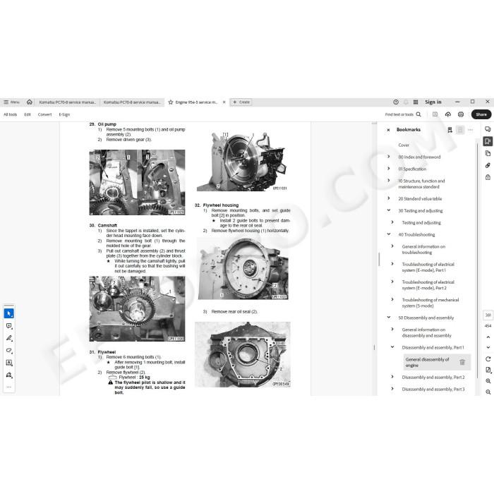 Komatsu Mini Excavator PC70-8 service & repair manual