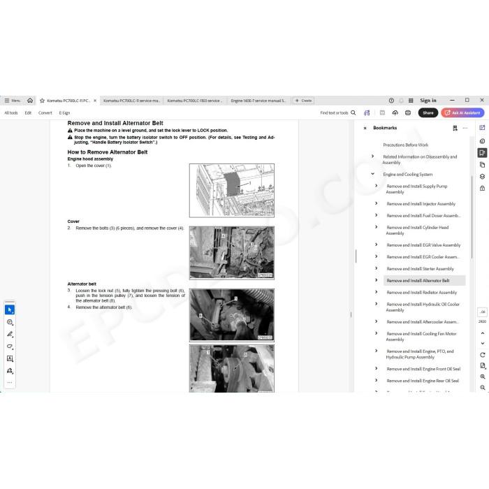 Komatsu Excavator PC700LC-11 PC700LC-11E0 workshop service manual