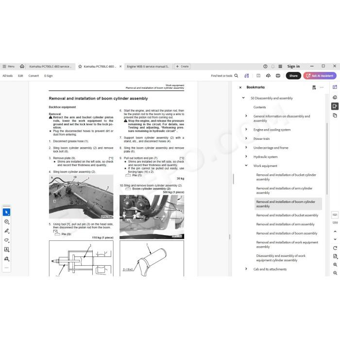 Komatsu Excavator PC700LC-8E0 workshop service manual