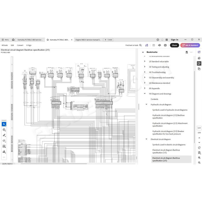 Komatsu Excavator PC700LC-8E0 workshop service manual