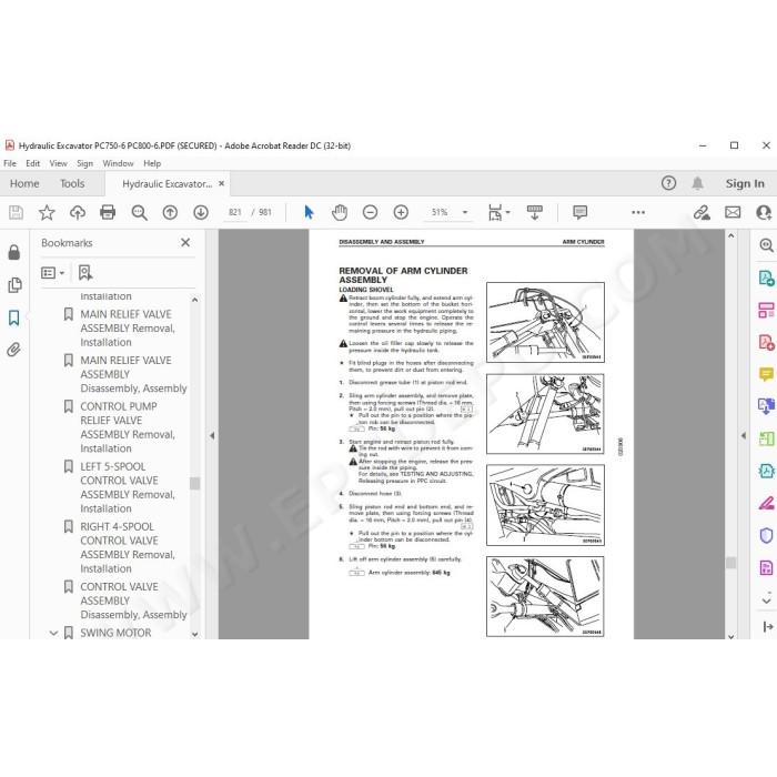 Komatsu Excavator PC750-6 PC800-6 service & repair manual