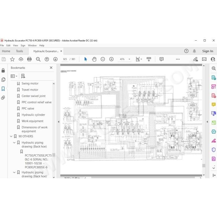 Komatsu Excavator PC750-6 PC800-6 service & repair manual