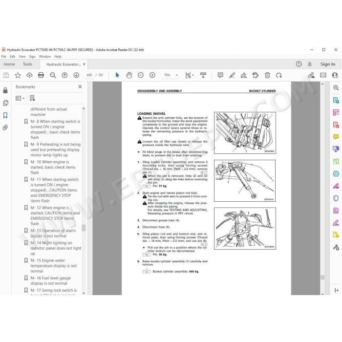 Komatsu Excavator PC750SE-6K PC750LC-6K service & repair manual