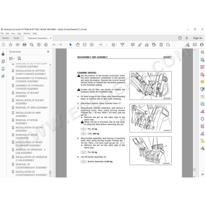 Komatsu Excavator PC750SE-6K PC750LC-6K service & repair manual