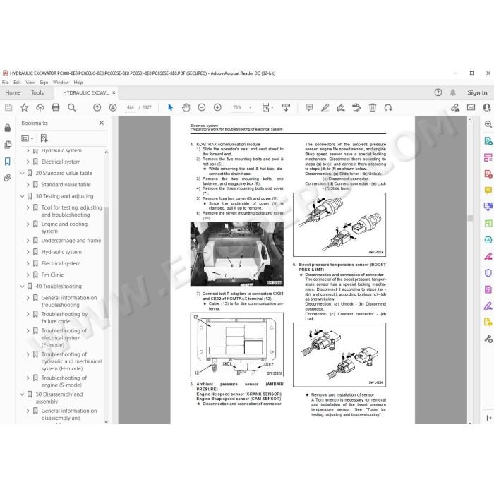 Komatsu Excavator PC800-8E0 PC800LC-8E0 PC800SE-8E0 PC850-8E0 PC850SE-8E0 service & repair manual