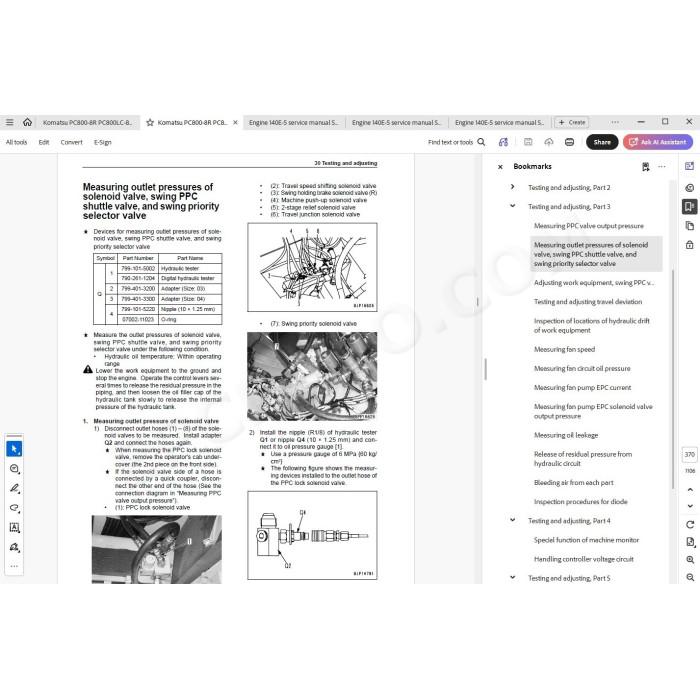 Komatsu Excavator PC800-8R PC800LC-8R PC800SE-8R PC850-8R PC850SE-8R service manual