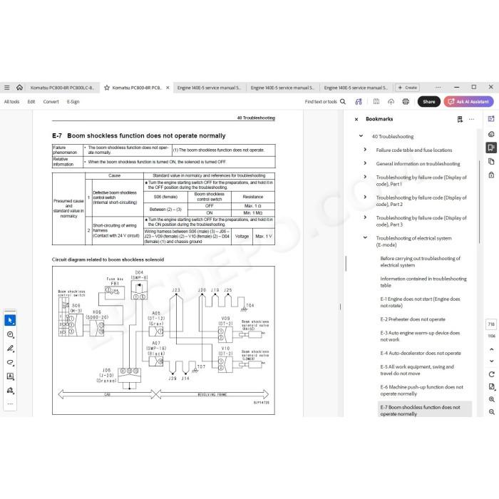 Komatsu Excavator PC800-8R PC800LC-8R PC800SE-8R PC850-8R PC850SE-8R service manual