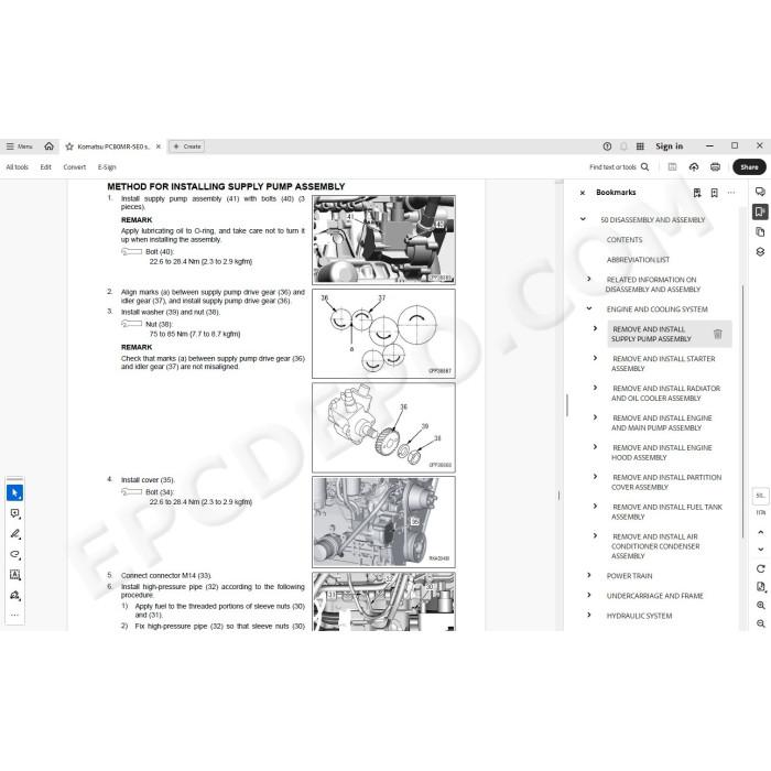 Komatsu Excavator PC80MR-5E0 service & repair manual