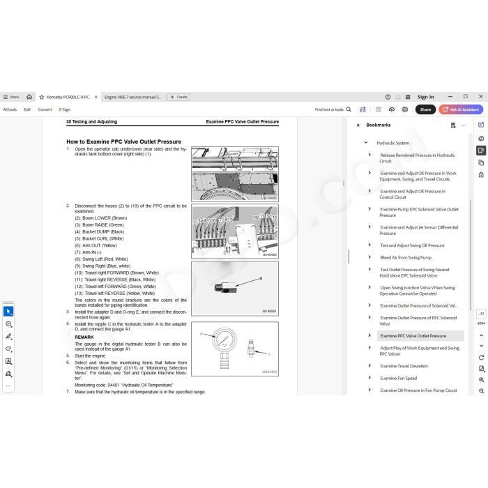 Komatsu Excavator PC900LC-11 PC950-11E0 PC950LC-11E0 workshop manual