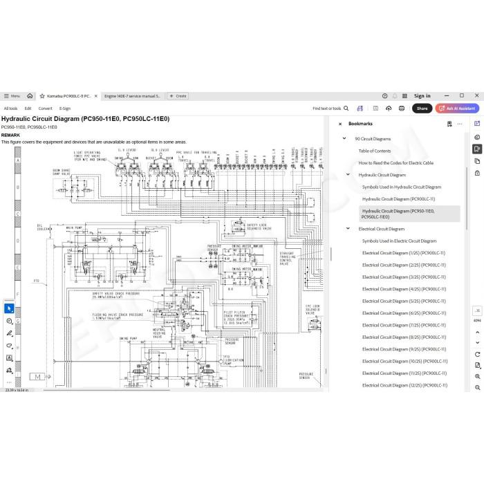 Komatsu Excavator PC900LC-11 PC950-11E0 PC950LC-11E0 workshop manual